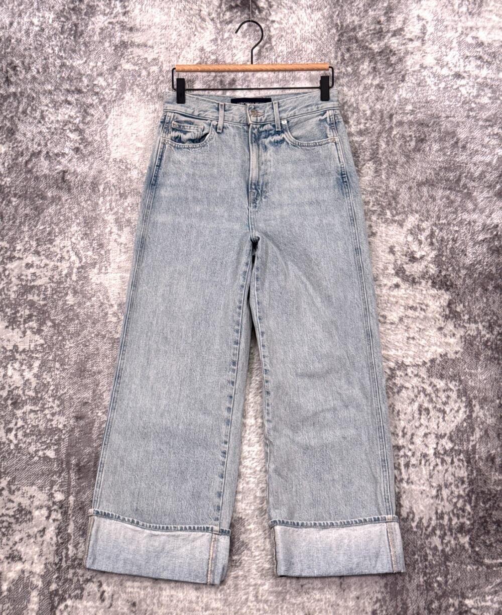Veronica Beard Jeans 27 Womens Taylor Wide Leg Crop Wide Leg Cuffed Denim